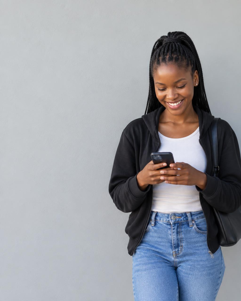 Woman checking her phone